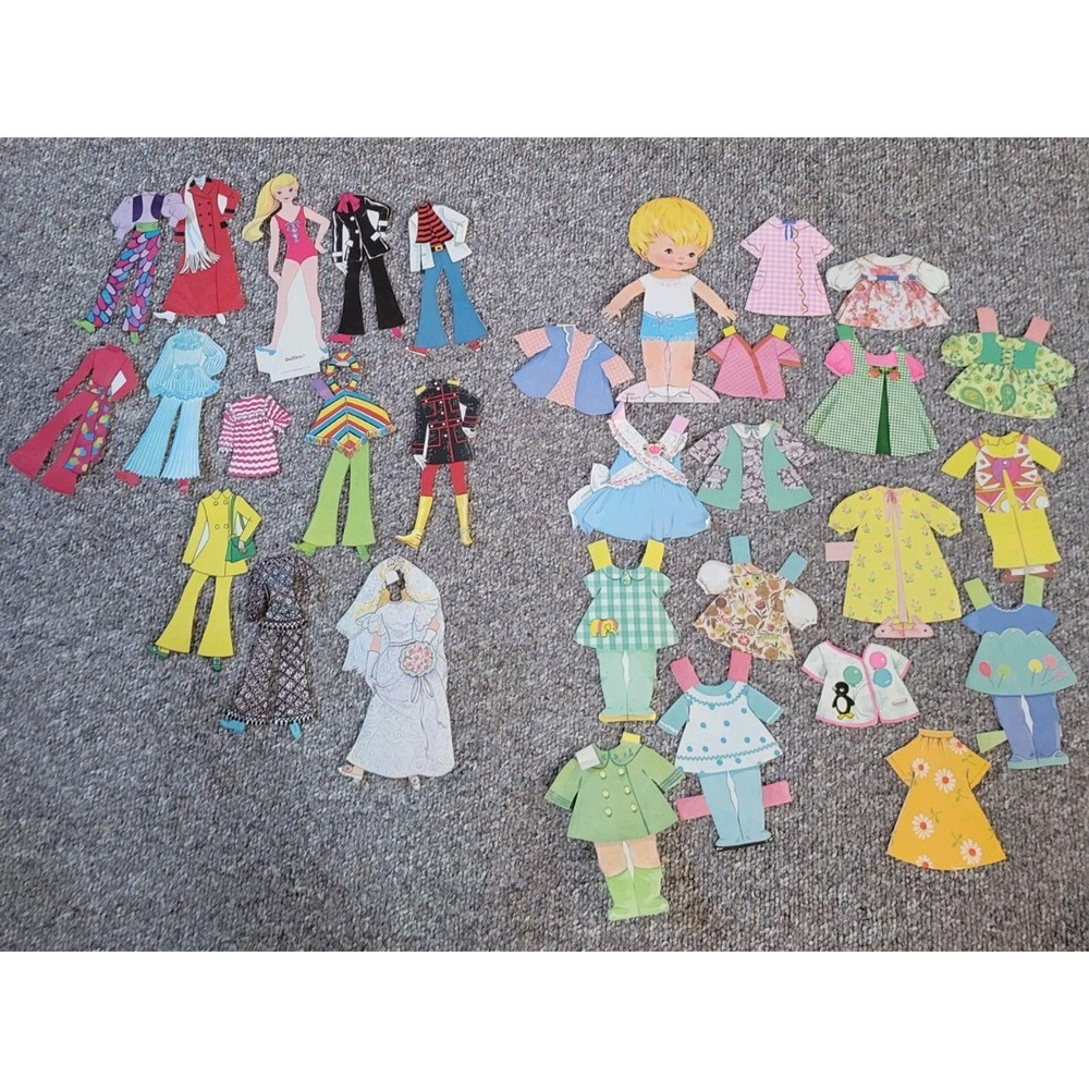 Vtg 1971‎ Uneeda Little First Born & Dollikin Doll Co Paper Dolls Ephemera